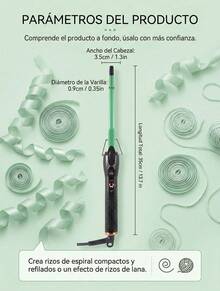 Rizador de Cabello Profesional 9mm Ultra Delgado para Rizos Definidos Tipo Afro, Teddy, Hippie y Espiral Compacta, Tenaza para Cabello con Tubo Fino para Volumen Intenso y Estilo Vintage, Plancha Rizadora con Recubrimiento Cerámico y Turmalina para Brillo Natural, Tecnología PTC de Calentamiento en 30s con Temperatura Estable 180°C y 210°C para Cabello Fino, Normal o Grueso, Tenaza para Peinar con Cable Giratorio 360° y Punta Fría para Manejo Cómodo, Herramienta de Estilizado para Mujer y Hombre Ideal para Fleco, Patillas y Cabello Corto, Rizador Profesional para Crear Rizos Pequeños, Ondas Retro y Textura Abundante, Ideal para Cabello Lacio que Busca Apariencia de Cabellera Abundante, Estilizador de Cabello con Diseño Ergonómico para Uso Diario en Casa o Salón, Rizador Compacto para Estilo Afro, Rizos Definidos y Peinado con Volumen Visible y Duradero - Tipo de Enchufe A USA (110-127V) - Ver 5