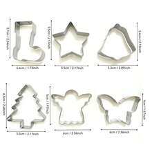 Bộ khuôn cắt bánh hình chuông thiên thần, bướm, sao, khuôn kim loại không gỉ, bộ khuôn nướng hình hoa dùng trong nhà bếp, lễ hội Halloween và Giáng sinh. - Xem 5
