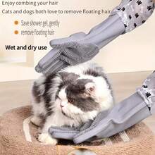 Pet Bathing & Massage Glove, Thick & Long Silicone Double-Sided Dishwashing Gloves, Kitchen Supplies - View 9