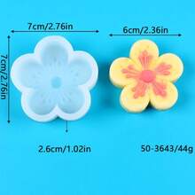 1pc Flower Series Sakura, Clover, Peach Blossom Aroma Stone Plaster Silicone Mold, Handmade DIY Fragrance Stone Decor Mold, Multiple Patterns, Non-Stick, Easy Demold - 3645 - View 3
