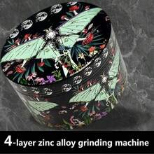 1pc Random Style Green Butterfly Pattern Powerful Grinder, Portable Mini Metal Herb Grinder And Kitchen Spice Mill, Christmas & Halloween Gift - Multicolor - View 7