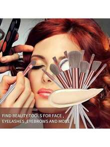 13 piezas Juego de brochas de maquillaje multifuncional, adecuado para sombra de ojos/base/BB cream/corrector, cerdas suaves no irritantes. Incluye brochas para polvo/iluminador/rubor, adecuado para principiantes y profesionales. Maquillaje completo en un solo set, eficiente y práctico. Las cerdas suaves recogen el polvo uniformemente, aplicación natural y suave. Herramienta esencial para el maquillaje diario y tutoriales de maquillaje. Fácil de almacenar. - A - Ver 3