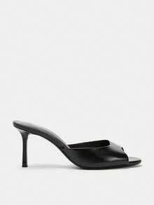 2026 Spring/Summer New Women's Shoes, Mule Style Mid-Heel & Low-Heel Sandals - Black - View 3