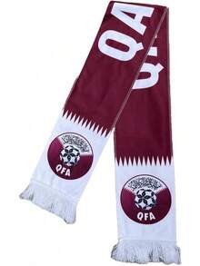 Bufanda para fanáticos de la Copa Mundial de Fútbol 2026, bufanda de fútbol del equipo nacional con banderas y emblemas de campo - Katar - Ver 2