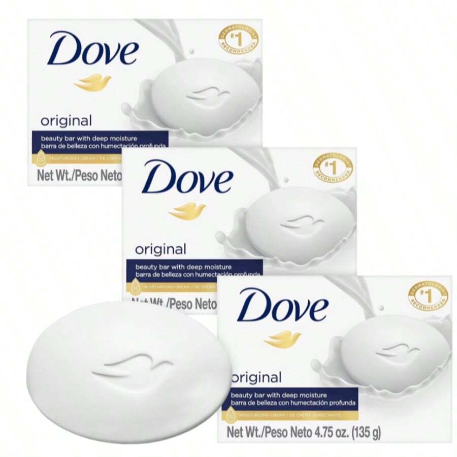 Dove Soap Beauty Bar 3-Pack – 3-In-1 Moisturizing Face, Body & Hand Soap, 4.75 Oz Each - ORIGINAL - 查看 1