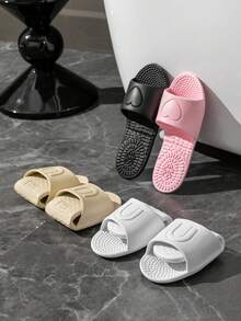 Unisex Travel Slippers, Foldable Portable Massage Sole Sandals, Suitable For Travel, Hotel, Bathroom, Swimming, All Seasons Comfortable House Slippers - White - View 1