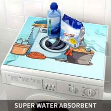 1pc Tropical Geometric Pattern, Warm Home Atmosphere, Diatomite, Non-Slip, Suitable For Washing Machine Cover Mat, Dryer Cover Mat, Coffee Machine Mat, Kitchen Countertop Mat. Multi-Purpose Household Mat - Soft and Cute Rich Pig - View 8