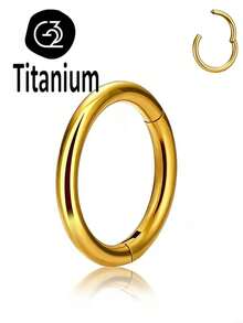 Khuyên mũi bằng titan ASTM F136, khuyên septum, cỡ 20G 0.8MM/18G 1.0MM/16G 1.2MM/14G 1.6MM, đường kính trong 6MM/7MM/8MM/9MM/10MM và 12MM, trang sức xỏ khuyên mũi bằng kim loại titan G23. - Vòng phân đoạn cao - Xem 16