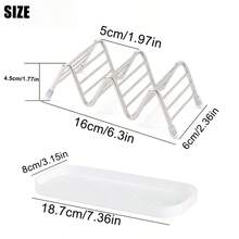 浴室台面皂碟、皂架、浴室皂沥水架、厨房钢丝绒海绵架 - 多色 - 查看 4