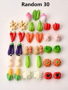 10/30/50 Pcs Realistic Resin Fruit & Vegetable Beads - Assorted Craft Kit, Including Tomato, Cucumber, Chili Pepper, Etc., Suitable For DIY Jewelry, Home Decor Crafts - Resin Vegetable Pendant - View 13