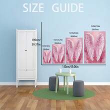 1pc Angel Wings Watercolor Light Pink Art, Dreamy Angel Canvas Printed Posters, Modern Wall Arts Decoration Painting, Suitable For Cafes, Homes, Bedrooms, Living Rooms, Kitchens, Bathrooms, Offices, Home Decor, Decorative Houses, Bedroom Decor, Wall Decor-Ideal Choice For Friends - Multicolor - View 2