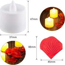 LED Tea Lights Candles - 1000Pcs Artificial Rose Petals & 24Pcs LED Candles, Star Night Light For Bedroom Hotel Decor, Date Night Ideas, Anniversary - Led Round Candle - View 8