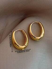 1 Đôi bông tai khoen tròn bằng đồng trơn, kiểu dáng tối giản, cá tính, tinh tế, đa năng, phù hợp cho phụ nữ đeo hàng ngày và trong các dịp lễ hội. - Hình tròn hình học - Xem 6