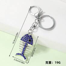 6件套法蒂玛手形钥匙扣，欧美棕榈眼钥匙圈，女士包包配饰，吊坠，闪亮字母波西米亚锌合金饰品，夏季 - 彩色 - 查看 14