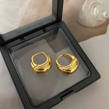 Golden And Silvery Crescent Hoop Earrings – Modern And Elegant Design For Women, Fashion Jewelry - Bags and Earrings - View 7