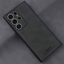 1个Aunote极简奢华PU皮革超薄手机壳，TPU软边框全方位保护，适用于三星S26/26，男女通用手机壳礼品 - 黑色 - 查看 4