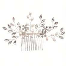 1pc Elegant Casual Plant Design Iron Hair Comb, Suitable For All Seasons, Combs, Haircomb - Multicolor - View 8