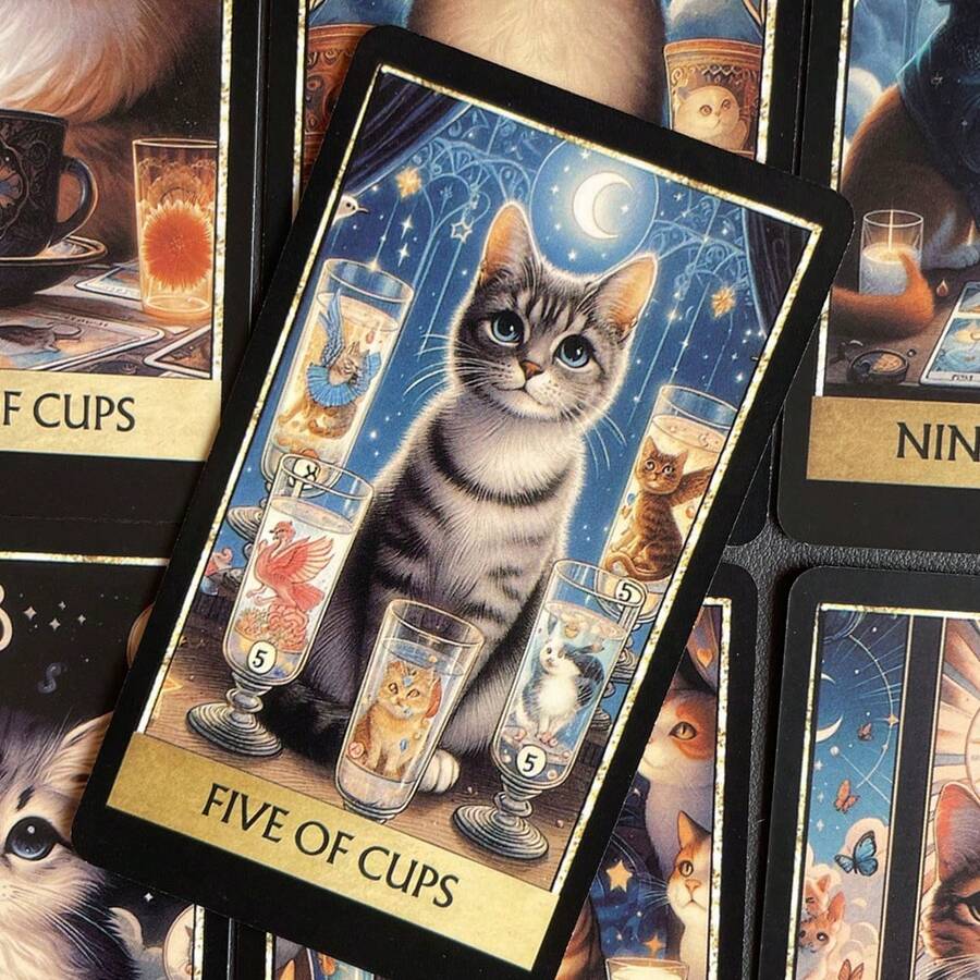 猫咪塔罗牌 78张牌 英文塔罗牌游戏 - A - 查看 1