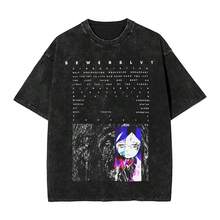 Sewerslvt We Had Good Times Together Outfit Washed T Shirts Men Women Streetwear Hip Hop T-Shirt Summer Tee Shirt 100% Cotton - 黑色 - 查看 1