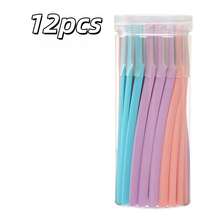 3/12/24pcs Eyebrow Trimmer Knives Portable Face Razor Hair Remover Eye Brow Epilation Hair Removal Cutter Shaver Blades Makeup Tools - Multicolor - View 6