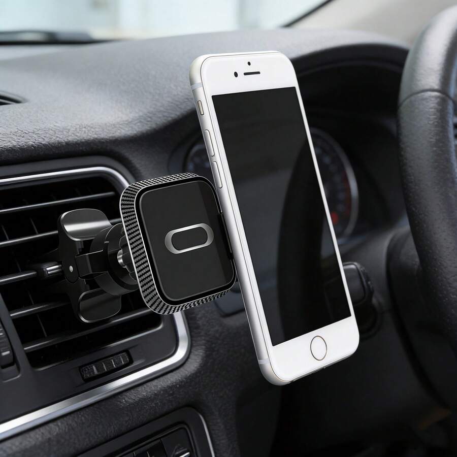畅销车载手机支架，挂钩和磁吸设计，通用型空调出风口支架 - 黑色 - 查看 1