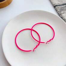 A Pair Of Women's Earrings, Both Elegant And Practical, Can Perfectly Match Any Outfit And Serve As An Ideal Accessory To Enhance The Overall Look. - 玫紅色 - 查看 5