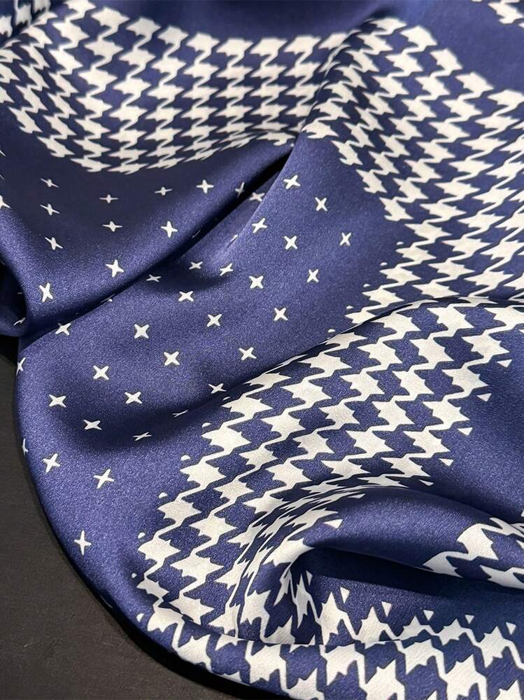 A Fashionable Spring-Summer Check-Patterned Square Scarf, Suitable For Daily Use, Office Wear, And Vacation Occasions. - Multicolor - View 4