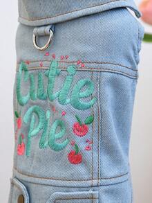 1pc Pet Clothes, Dog/Cat Jacket Coat, Durable & Wear-Resistant Outfit For Small Dogs - Sweetheart Jacket - Blue - View 6