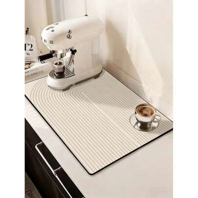 1 tấm lót silicon họa tiết hình học, thảm thoát nước dụng cụ nhà bếp, thảm quầy bar, tấm bảo vệ bàn ăn, đồ trang trí nhà bếp và phòng ăn, phụ kiện bàn ăn