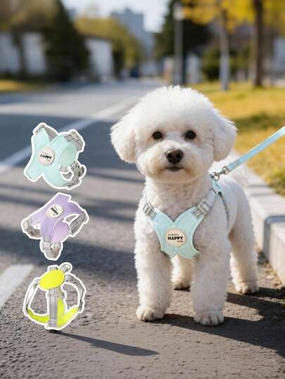 1pc X-Shaped Pet Leash Harness, Reflective Anti-Escape, Suitable For Small/Medium Dogs & Cats, Pet Walking Supplies