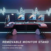 Homall L Shaped Gaming Desk Computer Corner Desk PC Gaming Desk Table With Large Monitor Riser Stand For Home Office Sturdy Writing Workstation (Black, 47 Inch) - màu đen - Xem 3