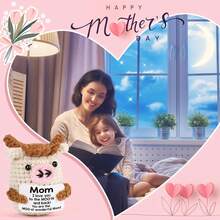 PC送给妈妈的迷你生日礼物——女儿亲手钩织的迷你小牛，作为母亲节礼物。婆婆、继母、母亲——这些有趣的小玩意儿…… - 彩色 - 查看 4