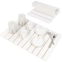 大号可折叠硅胶干燥垫，天然硅藻土材质，浴室专用，超强吸水速干，适用于厨房用具和餐具，适用于任何台面，厨房和浴室均可使用，厨房小工具 - 开斋节、斋月 - 彩色 - 查看 5