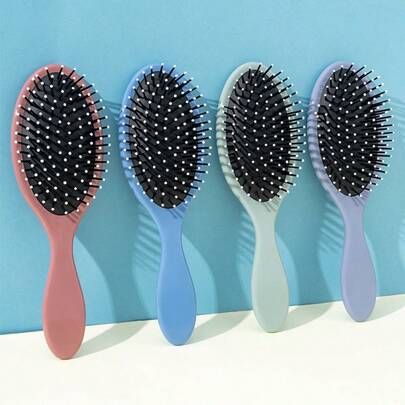 1 Piece Of Simple Oval T6 Morandi Color Series Air Cushion Comb For Home Use, Scalp Massaging Comb, Detangling And Smoothing Hair Comb, Airbag Comb
