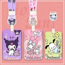 2pcs Set [Sleeve + Lanyard], Sanrio Lanyard Card Holder [Licensed] Hello Kitty Campus Photo Holder, Student Stationery Meal Card, Woven Lanyard Bus Card, Storage Box Keychain, Student Cartoon Protective Case, Transit Pass ID Card Holder Set, Valentine's Day Couple Transparent Long Lanyard - Multicolor - View 12
