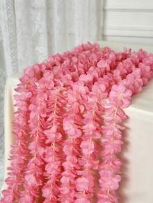 1/10支装人造绣球花藤蔓，樱花花环，情人节礼物装饰藤蔓，家居装饰，餐桌，卧室，婚礼场地，花园，新年装饰 - 彩色 - 查看 2