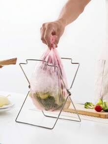 1/2/3件装不锈钢垃圾袋架，折叠式厨房垃圾袋收纳架，带清洁布架 - 彩色 - 查看 3