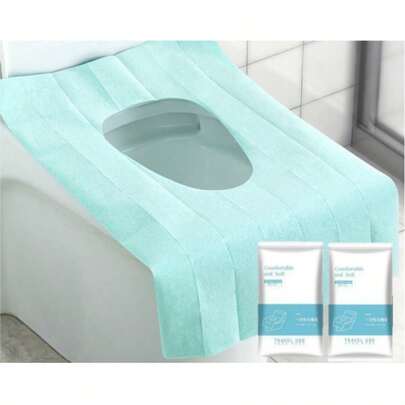20pcs Disposable Toilet Seat Covers, Extra Large Size - Lightweight Hygienic Travel Essential, Suitable For Camping, Flights, Shopping Malls And Road Trips, Must-Have Travel Supplies | Portable Sanitation | Single-Use Seat Covers, Travel Gear