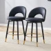 360° Swivel Bar Stool. All-Black Design, PU Cushion, Comfortable Padded Bar Stool, Ideal For Bars, Restaurants, Kitchens, Patios, And Other Venues. One Box Contains 2.