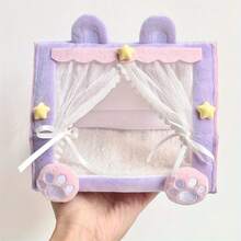 可爱仓鼠躲藏床 | 柔软封闭式聚酯纤维宠物屋，温暖舒适的小型宠物窝 - 查看 9