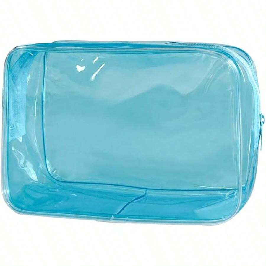 Neon Pouch Small, Makeup Bag, 7"X2.3"X4.7" Size TSA Approved Toiletry Bag, Clear Travel Bags For Toiletries, Clear Cosmetic Bag For Women And Men Small (Transparent (Black Bone)) - 透明 5 件裝 - 查看 1