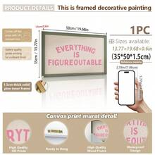 Tranh vải canvas treo tường, có khung, chống thấm nước và dễ treo, đáp ứng mọi nhu cầu trang trí (màu hồng), trang trí Dopamine, điểm nhấn tường màu xanh lá cây dịu nhẹ, trang trí phòng thẩm mỹ, tranh treo tường căn hộ, trang trí đầu giường. - Nhiều màu - Xem 16