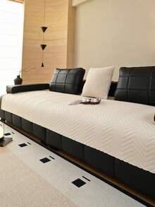 1件加厚沙发套，提花沙发垫，保暖柔软，宠物友好，防污防刮，四季皆宜，适用于1/2/3/4人沙发，客厅、卧室、户外均可使用 - 米色 - 查看 4