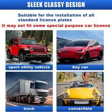 2pcs New Rhinestone Stainless Steel Car License Plate Frame, Rhinestone Plastic License Plate Holder, Acrylic Rhinestone Car License Plate Frame - A - View 7