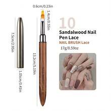 1支/套檀木美甲刷 - 日本美甲工具，可用于勾勒轮廓、构建线条和绘制线条 - 棕色 - 查看 15