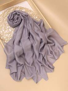 1pc High-Quality Solid Color Soft Breathable Viscose Headscarf, Suitable For Daily Wear With Robes Or Dresses - Multicolor - View 51