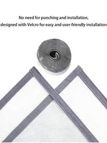 Gray Mosquito Proof Zipper Mesh Screen, Self-Adhesive No Drill Window Netting, Invisible Curtain For Home, Office, Bathroom, Mosquito And Insect Proof - Grey Zipper Version - View 8