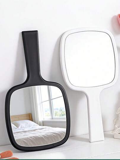1pc Handheld Mirror, Matte Finish, Ergonomic Handle, Multi-Scenario Decor, Christmas/Wedding/Valentine's Day Gift, Mother's Day Surprise Gift
