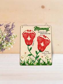 2件套 - DIY婴儿脚印艺术工艺品礼物，适合送给妈妈的第一个母亲节礼物，可作为婴儿脚印纪念品、婴儿脚印纪念物、母亲节礼物，表达我对你的爱与日俱增，也可作为婴儿派对的装饰礼物。 - 彩色 - 查看 7