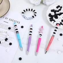 100pcs 12mm Flat Round Silicone Beads, Mixed Black And White Silicone Beads For DIY Crafts, Phone Chains, Bracelets, Necklaces, Keychains, Jewelry Making, Crafts, Bag Charms - Black and White - View 6